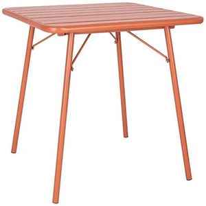 Terracotta vierkante stalen lattentafel | 71(H)x70(B)x70(D)cm.