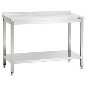 Werktafel met achteropstand en tussenschap | 120x60x(h)85-90 cm