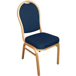 Stapelbare congresstoelen met ronde rug, blauw | 4 stuks