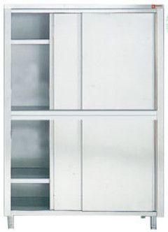 RVS opbergkast met 4 schuifdeuren | 60 cm diep200 x 60 x 200 cm