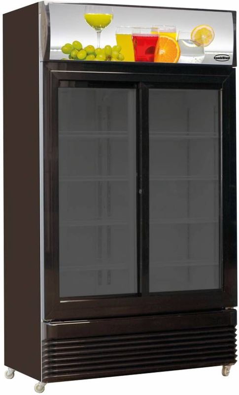 Koelkast Zwart | Glazen Schuifdeuren | 780LHoger dan 200 cm