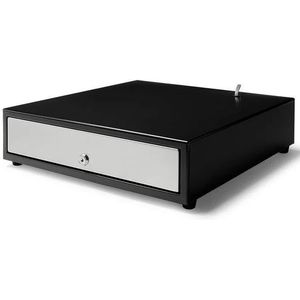 Kassalade 410 Standaard+ Zwart/RVS 8 Muntvakken + 4 Biljetvakken Elektrisch (12V/24V) 410x415x110mm