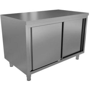 Werktafel met schuifdeuren| RVS | 600 serie | 7 formatenLager dan 90 cm