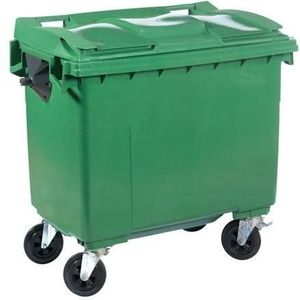 Kunststof Afvalcontainer Groen | 3 formaten1100 Liter