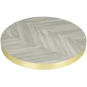 voorgeboord rond tafelblad chevron design | 600mm