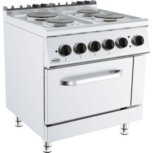 Horeca Elektrische Kooktafel & Oven 4 Pits | 2 x 2,25 & 2 x ,85KW90 tot 150 cm