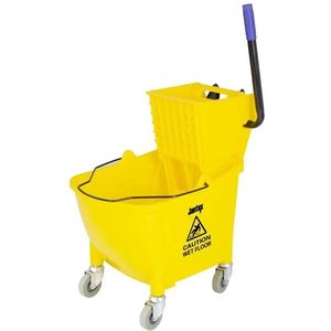 Jantex | 30ltr dweilemmer met voetpedaalontgrendeling | geel