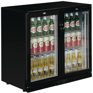 Polar G-serie 2-Deurs Barkoeling - klapdeuren - Zwart 208 Liter - 900x520x(H)900mm