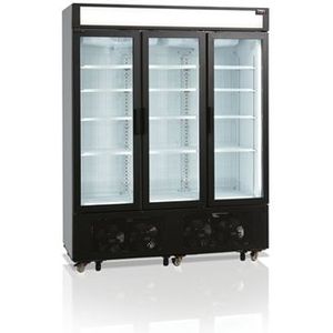 Stalen Displayvrieskast | Drie glazen deuren | 1252 L150 tot 180 cm