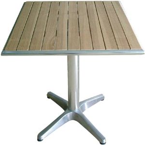 Tafel vierkant met houten blad | 60x60cm