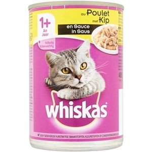 WHISKAS BLIK ADULT BROKJES IN SAUS KIP 400 GR