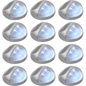 LED-wandlampen solar rond zilver 12 st