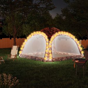 VidaXL Partytent met LED en 4 zijwanden - 3,6x3,6x2,3 m Camouflage