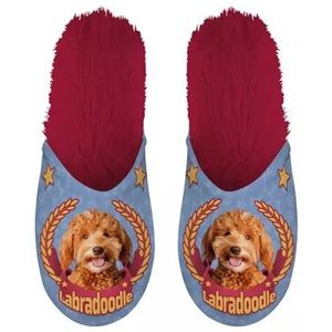 PANTOFFEL LABRADOODLE LILA / ROOD MAAT 39-42