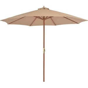 VidaXL Parasol Houten Paal 300 cm Taupe