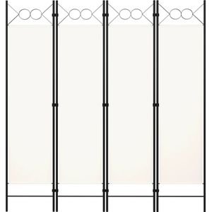 Kamerscherm met 4 panelen 160x180 cm crmewit