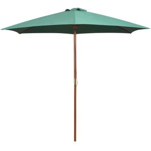 Parasol 270x270 cm houten paal groen