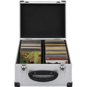 Cd-koffer voor 40 cd&#39;s aluminium ABS zilverkleurig