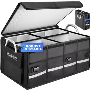Monzana Kofferbak Organizer - 63L Waterdicht Opvouwbaar - Zwart Zilver