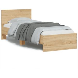 Bedframe met hoofdeinde bewerkt hout sonoma eiken 90x190 cm