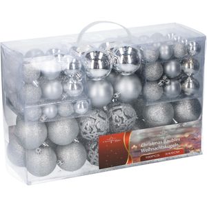 Plastic Kerstballen 100 Stuks Zilver