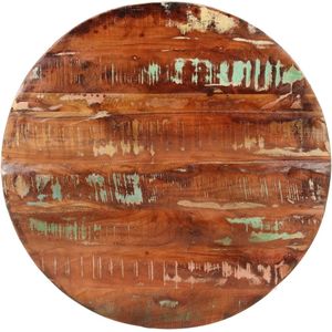 Tafelblad rond  80x1,5 cm massief gerecycled hout