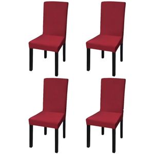 Stoelhoezen stretch 4 stuks bordeaux