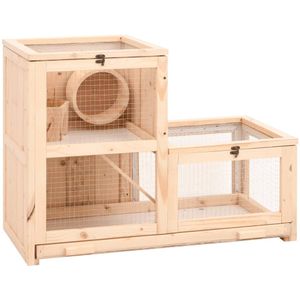 Hamsterkooi 81x40x60 cm massief vurenhout