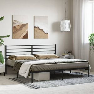 VidaXL Bedframe Hoofdbord Metaal Zwart 180x200 cm