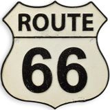 Gietijzeren "route 66"-plaquette