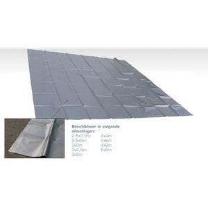 Grondzeil zilvergrijs PVC 680gr/m² voor Tenten of Zwembaden