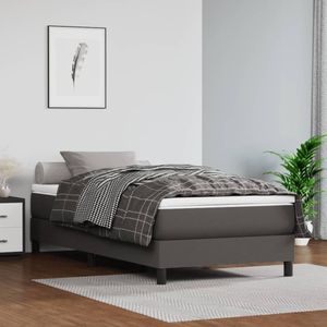 VidaXL Pocketveringmatras 100x200x20 cm Kunstleer Grijs