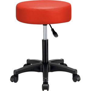Monzana Bureaustoel - draaistoel - kruk - met - gestoffeerde - zitting - in - rood