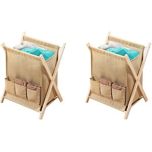 lectuurbak - wasmand - opbergmand beige inhoud 30 liter , set van 2