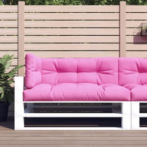 Palletkussens 3 st stof roze