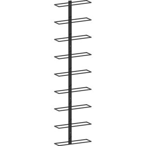 vidaXL-Wijnrek-voor-9-flessen-wandmontage-ijzer-zwart