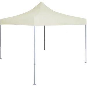 <p>Onze partytent is ideaal voor een breed scala aan buitenevenementen, zoals shows, markten, sportevenementen, bruiloften, feesten, barbecues, kampeertochten en festivals.</p>
<p>Het paviljoen heeft een uv- en waterbestendig dak dat gemaakt is van 600D oxford stof met PVC-coating.</p>
<p>Het is daarom perfect voor buitengebruik.</p>
<p>Het frame is vervaardigd van gepoedercoat roestvrij staal, waardoor de partytent stabiel en duurzaam is.</p>
<p>De pop-up partytent is inklapbaar voor eenvoudige opslag en transport.</p>
<p>Hij is gemakkelijk te monteren.</p>
<p>We adviseren om het dak te behandelen met een waterdichtmakende spray als de tent aan zware regen wordt blootgesteld.</p>
<p>Dit product mag NOOIT worden gebruikt in slechte weersomstandigheden, zoals sterke wind, zware regen, sneeuw of storm.</p>
<ul>
<li>Kleur: crème</li>
<li>Materiaal frame: gepoedercoat staal</li>
<li>Materiaal dak: 600D oxford stof met PVC-coating</li>
<li>Totale afmetingen: 2 x 2 x 3,15 m (L x B x H)</li>
<li>Hoogte dakrand vanaf de grond: 2,35 m</li>
<li>Uv- en waterbestendig</li>
<li>Inclusief 8 haringen en 4 touwen</li>
<li>Inklapbaar ontwerp</li>
</ul>