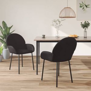 VidaXL Eetkamerstoelen 2 st. Kunstleer Zwart