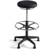 Werkliving Tabouret Hoog - Stoffen Zitting - Nylon Onderstel - Glijdoppen - Voetenring