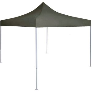 <p>Onze partytent is ideaal voor een breed scala aan buitenevenementen, zoals shows, markten, sportevenementen, bruiloften, feesten, barbecues, kampeertochten en festivals.</p>
<p>Het paviljoen heeft een uv- en waterbestendig dak dat gemaakt is van 600D oxford stof met PVC-coating.</p>
<p>Het is daarom perfect voor buitengebruik.</p>
<p>Het frame is vervaardigd van gepoedercoat roestvrij staal, waardoor de partytent stabiel en duurzaam is.</p>
<p>De pop-up partytent is inklapbaar voor eenvoudige opslag en transport.</p>
<p>Hij is gemakkelijk te monteren.</p>
<p>We adviseren om het dak te behandelen met een waterdichtmakende spray als de tent aan zware regen wordt blootgesteld.</p>
<p>Dit product mag NOOIT worden gebruikt in slechte weersomstandigheden, zoals sterke wind, zware regen, sneeuw of storm.</p>
<ul>
<li>Kleur: antraciet</li>
<li>Materiaal frame: gepoedercoat staal</li>
<li>Materiaal dak: 600D oxford stof met PVC-coating</li>
<li>Totale afmetingen: 2 x 2 x 3,15 m (L x B x H)</li>
<li>Hoogte dakrand vanaf de grond: 2,35 m</li>
<li>Uv- en waterbestendig</li>
<li>Inclusief 8 haringen en 4 touwen</li>
<li>Inklapbaar ontwerp</li>
</ul>