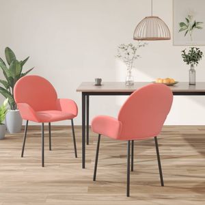 VidaXL Eetkamerstoelen 2 st. Fluweel Roze