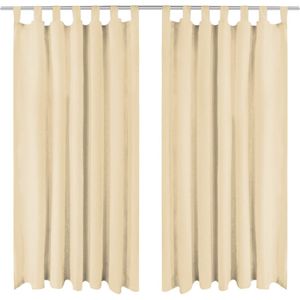 vidaXL-Micro-satijnen-gordijnen-met-lussen-140x225-cm-beige-2-st