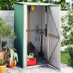 vidaXL-Tuinschuur-118,5x97x209,5-cm-gegalvaniseerd-staal-groen