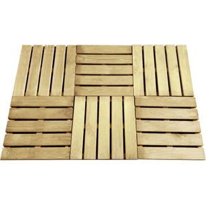 Terrastegels 6 st 50x50 cm FSC hout groen