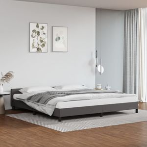 vidaXL-Bedframe-met-hoofdbord-kunstleer-grijs-200x200-cm