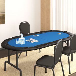 vidaXL Pokertafelblad voor 10 spelers - Inklapbaar - Blauw - 208x106x3 cm