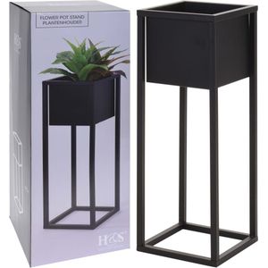 Home&Styling Bloempot op standaard 60 cm metaal zwart