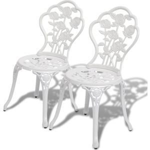 Bistro stoelen wit 41x49x81,5 cm gegoten aluminium 2 st