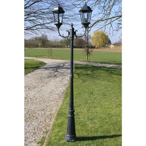 VidaXL Tuinlantaarn 2 Armen 230 cm Aluminium Donkergroen/Zwart