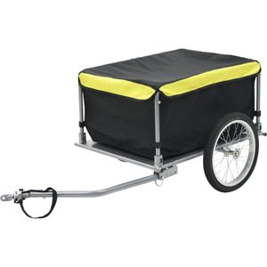 Fietstrailer 65 kg zwart en geel